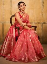 Tissue Silk Pink Traditional Wear Weaving Saree